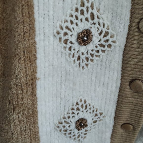 Vtg.MOFFI fall lined cardigan jacket sweaterembroidery & p - Picture 7 of 11